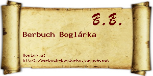 Berbuch Boglárka névjegykártya